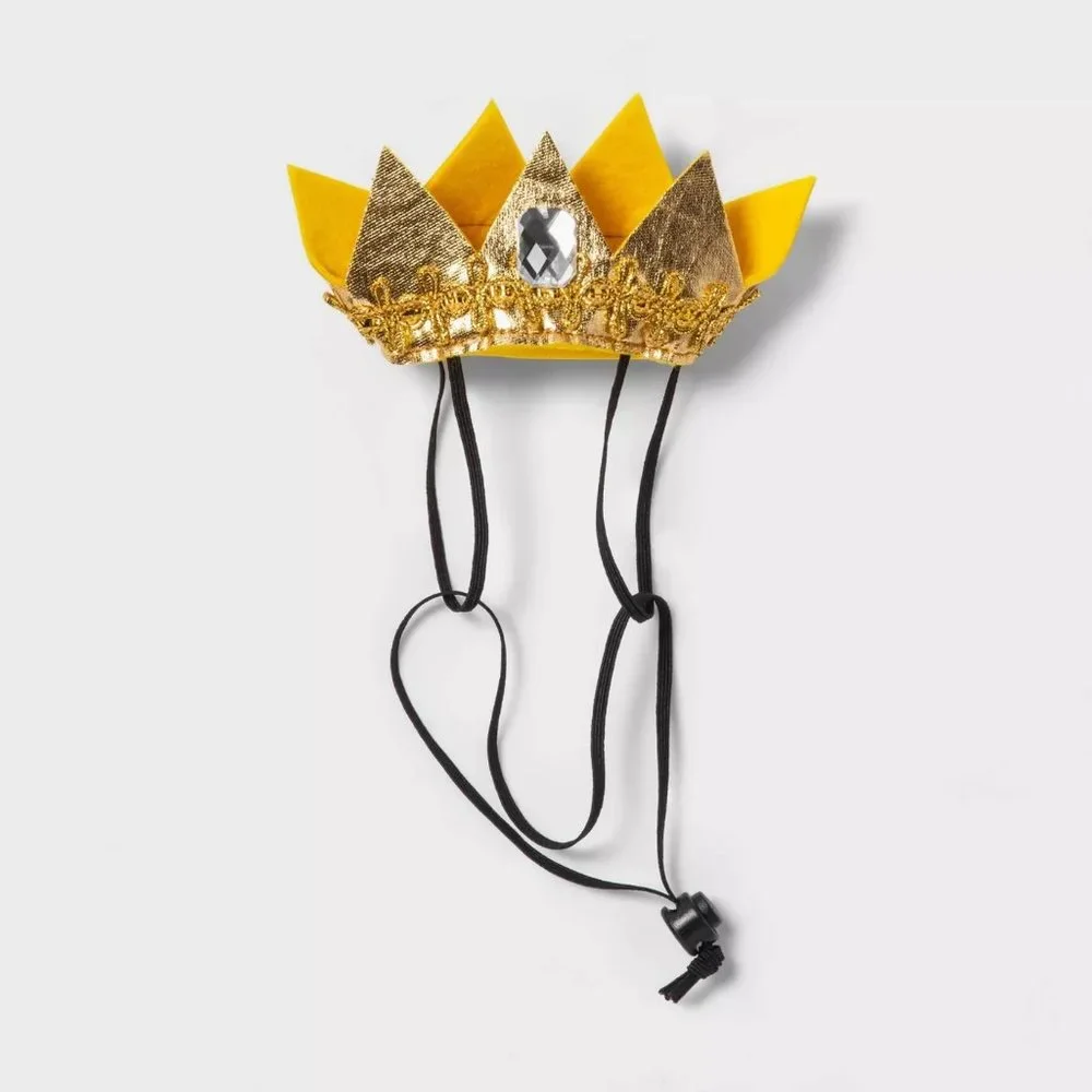 Pet Cat Hyde & Eek ROYALTY CROWN QUEEN Halloween Costume One Size Headpiece NWT